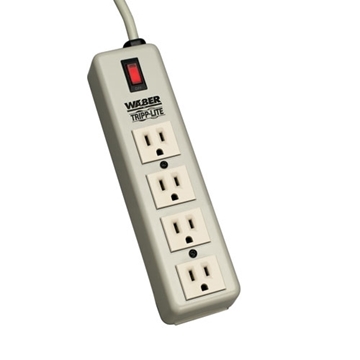 Picture of Waber-by-Tripp Lite 4-Outlet Industrial Power Strip, 6-ft. Cord, 5-15P, Lighted On/Off Switch