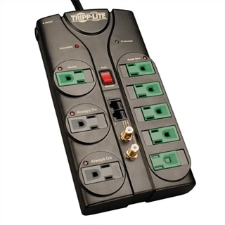 Picture of Eco-Surge 8-Outlet Surge Protector, 8-ft. Cord, 2880 Joules, Tel/Modem/Coax/Ethernet Protection