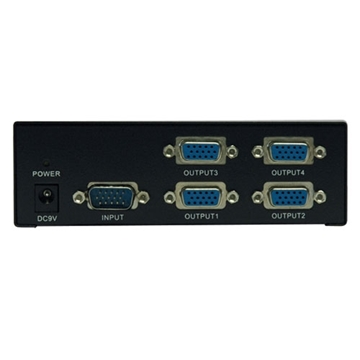 Picture of 4-Port VGA/SVGA Video Splitter with Signal Booster, High Resolution Video, 350MHz, (HD15 M/4xF)