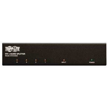 Picture of 4-Port DVI Splitter with Audio and Signal Booster - Single-Link DVI-I, 1920 x 1200 (1080p) @ 60 Hz, TAA