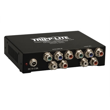 Picture of 4-Port Component Video + Stereo Audio over Cat5/Cat6 Extender Splitter, Box-Style Transmitter, Up to 700-ft., TAA