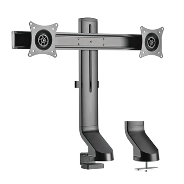 Picture of Dual-Display Monitor Arm with Desk Clamp and Grommet - Height Adjustable, 17 to 27 Monitors