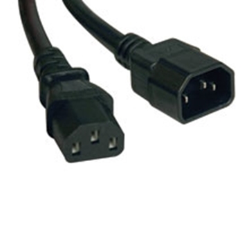 Picture of C14 Male to C13 Female Power Cable, C13 to C14 PDU Style - 10A, 100250V, 18 AWG, 4 ft., Black