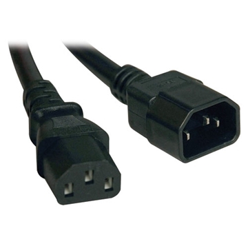 Picture of C14 Male to C13 Female Power Cable, C13 to C14 PDU Style - 13A, 100250V, 16 AWG, 5 ft., Black