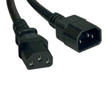 Picture of Heavy-Duty C13 to C14 PDU-Style Power Extension Cable - 15A, 100250V, 14 AWG, 10 ft., Black