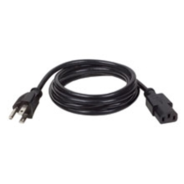 Picture of Desktop Computer AC Power Cable, NEMA 5-15P to C13 - 10A, 125V, 18 AWG, 10 ft., Black