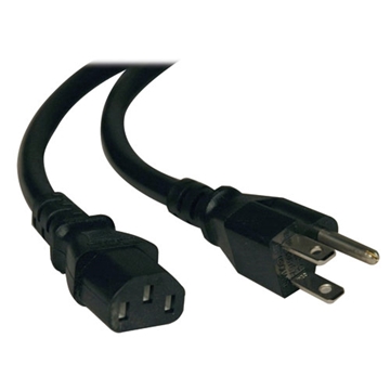 Picture of Desktop Computer AC Power Cable, NEMA 5-15P to C13 - 10A, 125V, 18 AWG, 15 ft., Black