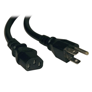 Picture of Desktop Computer AC Power Cable, NEMA 5-15P to C13 - 10A, 125V, 18 AWG, 20 ft., Black