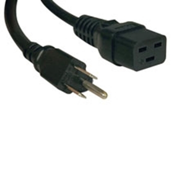 Picture of Computer Power Cable, C19 to 5-15P - Heavy Duty, 15A, 125V, 14 AWG, 10 ft., Black