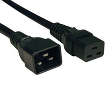 Picture of C19 to C20 Heavy-Duty Extension Cord - 20A, 250V, 12 AWG, 6 ft., Black