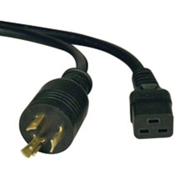 Picture of C19 to L6-20P Heavy-Duty Power Cord - 20A, 250V, 12 AWG, 14 ft., Black