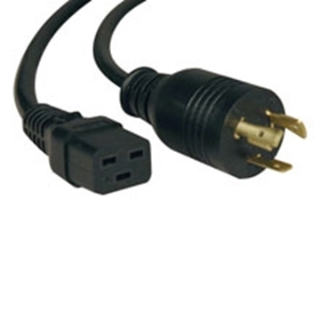 Picture of C19 to L5-20P Heavy-Duty Extension Cord - 20A, 125V, 12 AWG, 10 ft., Black