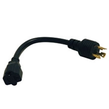 Picture of L5-20P to 5-20R Heavy-Duty Extension Cord - 20A, 125V, 12 AWG, 6 in., Black