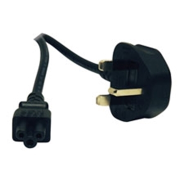 Picture of UK Plug to C5, UK Computer Power Cable - BS1363 to C5, 2.5A, 250V, 18 AWG, 6 ft. (1.8 m), Black