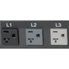 Picture of 8.6kW 3-Phase Metered PDU, 208/120V Outlets (36 C13, 6 C19, 6 5-15/20R), L21-30P, 6ft Cord, 0U Vertical, TAA