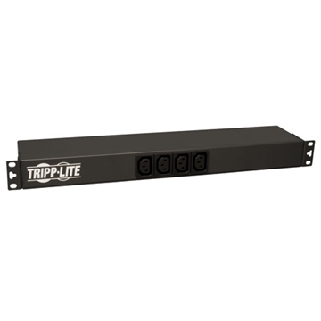 Picture of 1.63.8kW Single-Phase 100240V Basic PDU, 14 Outlets (12 C13  2 C19), C20 with L6-20P Adapter, 12 ft. Cord, 1U Rack-Mount