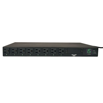 Picture of 1.4kW Single-Phase ATS / Metered PDU, 120V (8 5-15R), 2 5-15P, 100-127V Input, 2 12ft Cords, 1U Rack-Mount, TAA