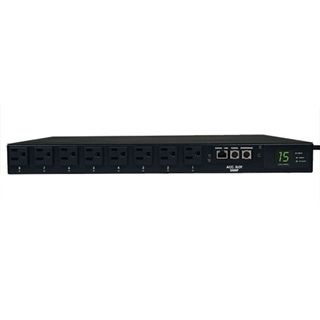 Picture of 1.4kW Single-Phase ATS / Switched PDU with LX Platform Interface, 120V outlets (8 5-15R), 2 5-15P 120V 12ft Inputs, 1U Rack-Mount, TAA