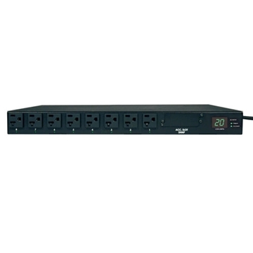 Picture of 1.9kW Single-Phase ATS / Metered PDU, 120V (16 5-15/20R), 2 L5-20P / 5-20P adapters, 2 12ft Cords, 1U Rack-Mount, TAA