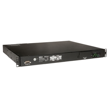 Picture of 3.2-3.8kW Single-Phase ATS/Metered PDU, 200-240V (8 C13  2 C19), 2 C20, 12ft Cord, 1U Rack-Mount, TAA
