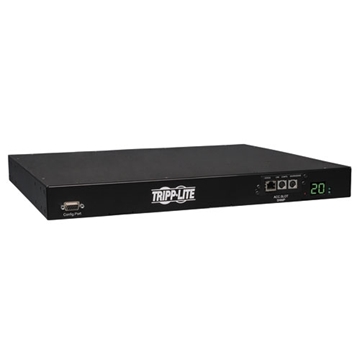 Picture of 3.2-3.8kW Single-Phase ATS/Switched PDU, LX Platform Interface, 200-240V Outlets (8 C13  2 C19), 2 C20, 12ft Cord, 1U Rack-Mount, TAA