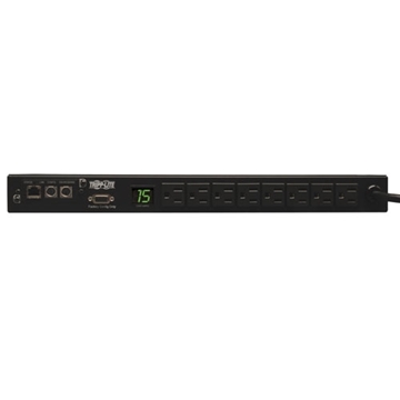 Picture of 1.4kW Single-Phase Monitored PDU with LX Platform Interface, 120V Outlets (8 5-15R), 5-15P, 12ft Cord, 1U Rack-Mount, TAA