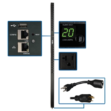Picture of 1.9kW Single-Phase Switched PDU with LX Platform Interface, 120V Outlets (24 5-15/20R), 10 ft. Cord with L5-20P, 0U, TAA
