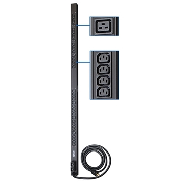 Picture of 5/5.8kW Single-Phase 208/240V Basic PDU, 38 Outlets (32 C13 and 6 C19), NEMA L6-30P Input, 10 ft. Cord, 0U Vertical