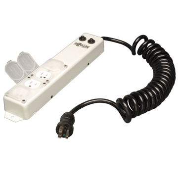 Picture of For Patient-Care Vicinity  UL 1363A Medical-Grade Power Strip; 4 Hospital-Grade Outlets, 3 ft. Extendable Coiled Cord