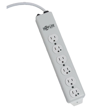 Picture of NOT for Patient-Care Vicinity  UL 1363 Medical-Grade Power Strip with 6 Hospital-Grade Outlets, 1.5 ft. Cord