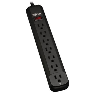 Picture of Power It! 7-Outlet Power Strip, 12-ft Cord, Black Housing