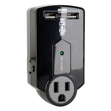 Picture of Protect It! 3-Outlet Surge Protector, Direct Plug-In, 540 Joules, 2.1A USB Charger