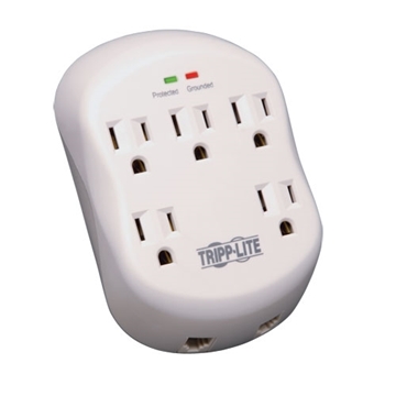 Picture of Protect It! 5-Outlet Surge Protector, Direct Plug-In, 1080 Joules, 1-Line RJ11 Protection