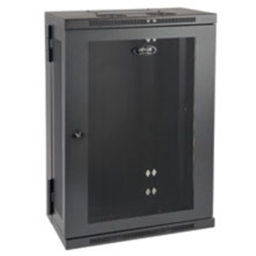 Picture of SmartRack 18U Low-Profile Patch-Depth Wall-Mount Rack Enclosure Cabinet, Hinged Back