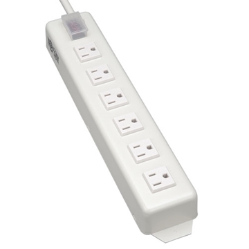 Picture of Power It! Power Strip with 6 Right Angle Outlets, 15-ft. Cord, Transparent Switch Cover