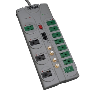 Picture of Eco-Surge 12-Outlet Home/Business Theater Surge Protector, 10-ft. Cord, 3600 Joules - Accommodates 8 Transformers