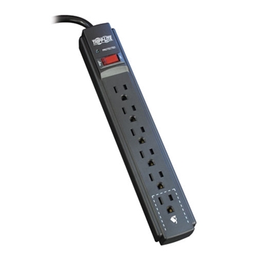 Picture of Protect It! 6-Outlet Surge Protector, 6 ft. Cord, 790 Joules, Diagnostic LED, Black Housing