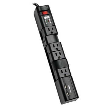 Picture of Protect It! Surge Protector with 6 Rotatable Outlets, 8-ft. Cord, 1080 Joules, 2xUSB Charging ports (3.4A)