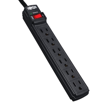 Picture of Protect It! 6-Outlet Surge Protector, 6 ft. Cord, 360 Joules, Diagnostic LED, Black Housing
