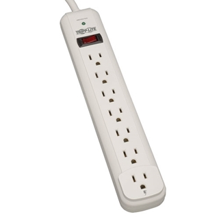 Picture of Protect It! 7-Outlet Surge Protector, 12 ft. Cord, 1080 Joules, Diagnostic LED, Light Gray Housing