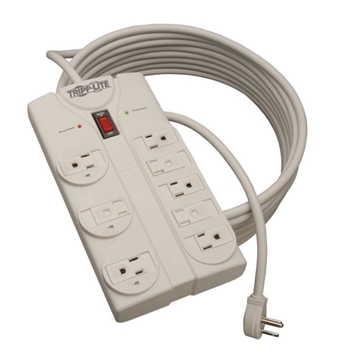 Picture of Protect It! 8-Outlet Surge Protector, 25 ft. Cord with Right-Angle Plug, 1440 Joules, Diagnostic LEDs, Light Gray Housing