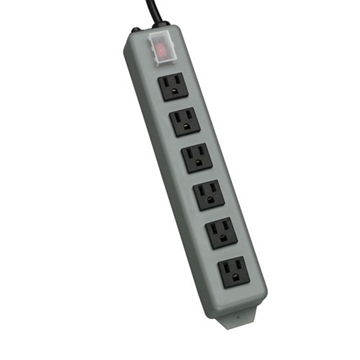 Picture of Waber-by-Tripp Lite 6-Outlet Industrial Power Strip, 15-ft. Cord, Locking Switch Cover