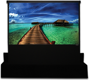 Picture of 100 Diagonal (Viewing Area: 60 x 80) 4:3 Standard Format Rising Arm Motorized Screen with Cabinet and Self-Supported Surface (Approx. Leader Limit: 37)