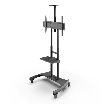 Picture of Height Adjustable TV Cart Rolling AV Cart with Adjustable Shelf for 50