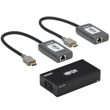 Picture of 2-Port HDMI over Cat6 Extender Kit, Splitter/2x Pigtail Receivers - 4K 60 Hz, HDR, 4:4:4, PoC, 230 ft. (70.1 m), TAA