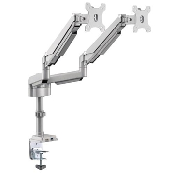 Picture of Dual-Display Flex-Arm Mount for 17 to 32 Monitors - Clamp or Grommet, USB, Audio Ports