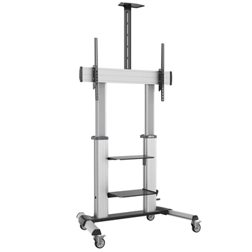 Picture of Safe-IT Heavy-Duty Rolling TV Cart with Height-Adjusting Crank Handle for 60 to 100-inch Displays