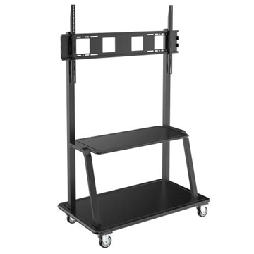 Picture of Heavy-Duty Rolling TV Cart for 60 to 105 Flat-Screen Displays, Locking Casters, Black