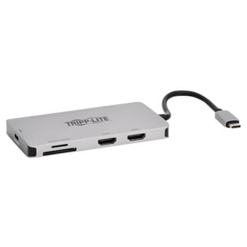 Picture of USB-C Dock, Dual Display - 4K 60 Hz HDMI, USB 3.2 Gen 1, USB-A Hub, Memory Card, 100W PD Charging, Gray