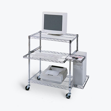 Picture of Adjustable Wire Mobile Workstation - Pullout Tray